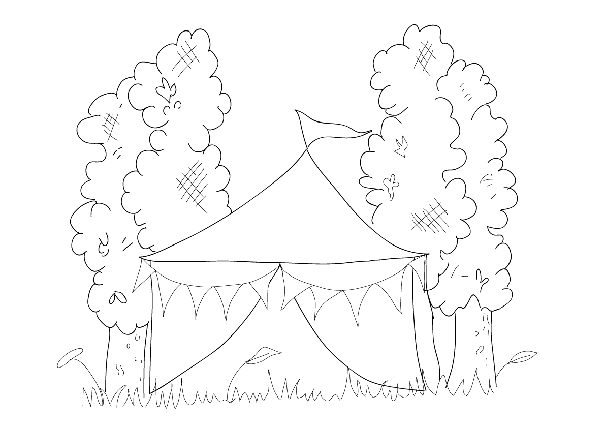 Tent country fair marquee sketch clipart image