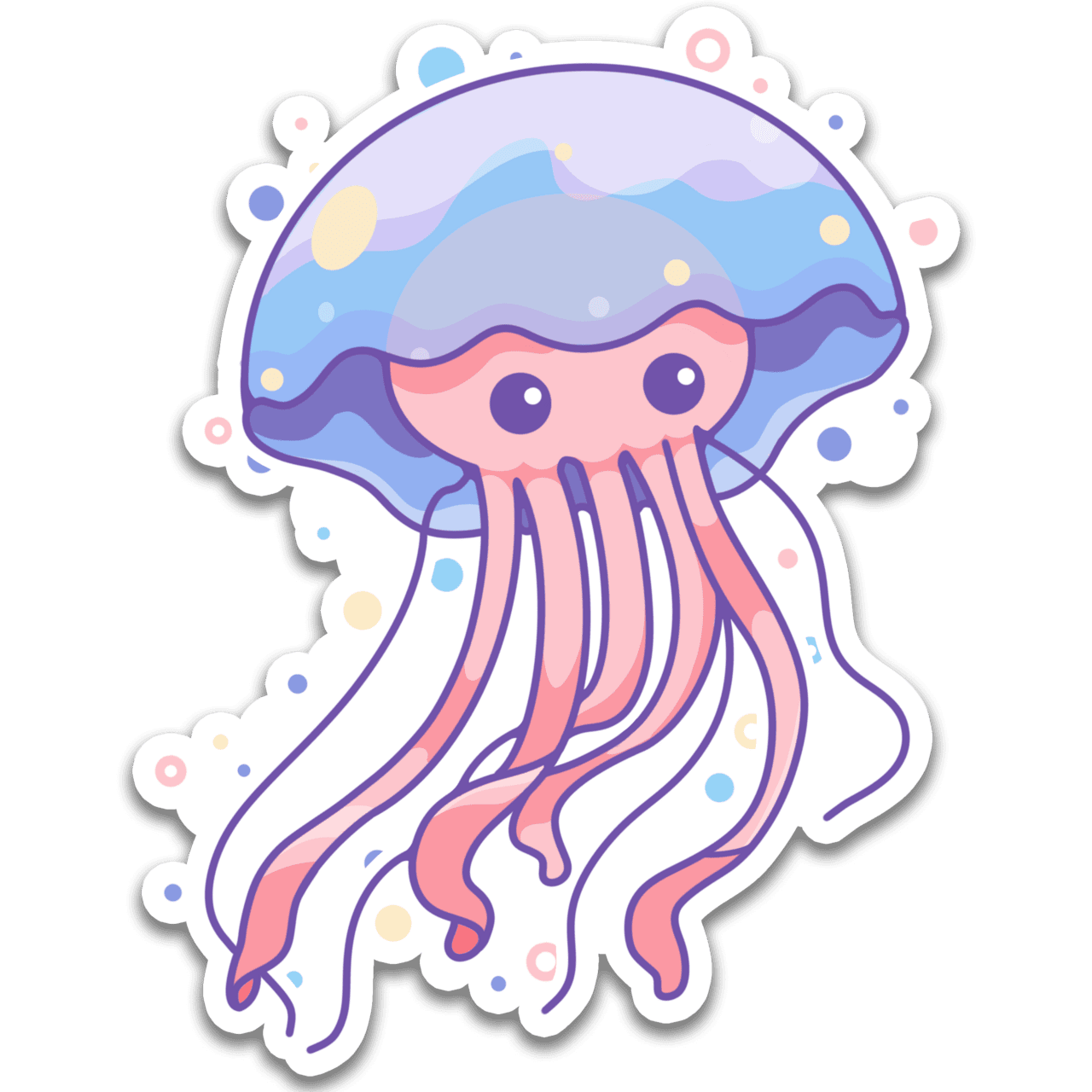 Jellyfish sticker in clipart picture