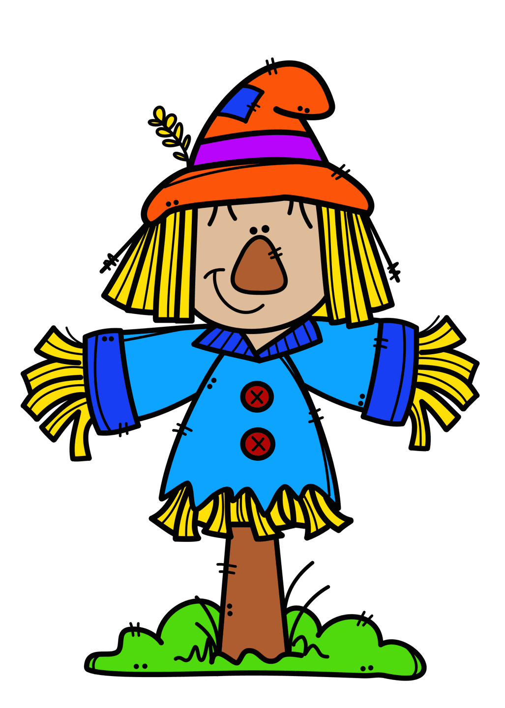 Scarecrow pin page clipart picture