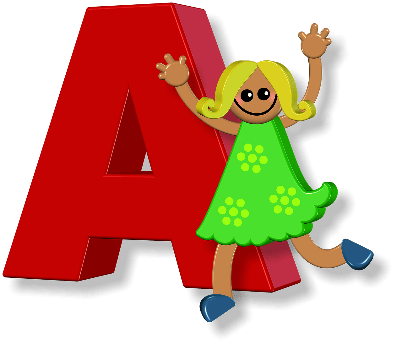 Letter girl female alphabet image clipart