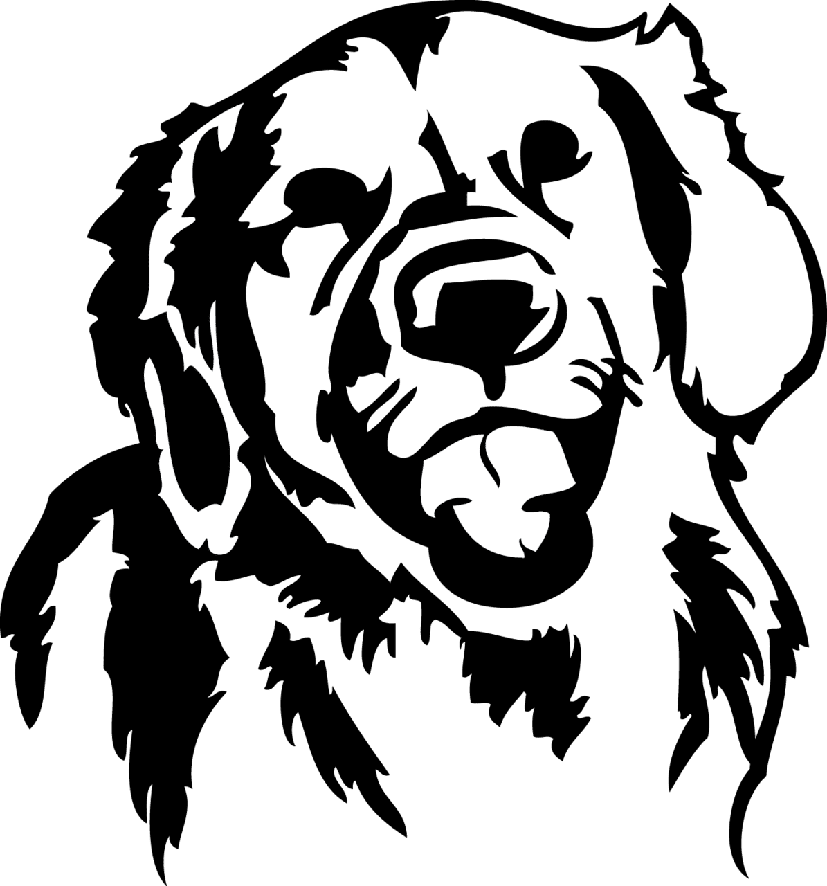 Dog black and white pin page clipart background 2