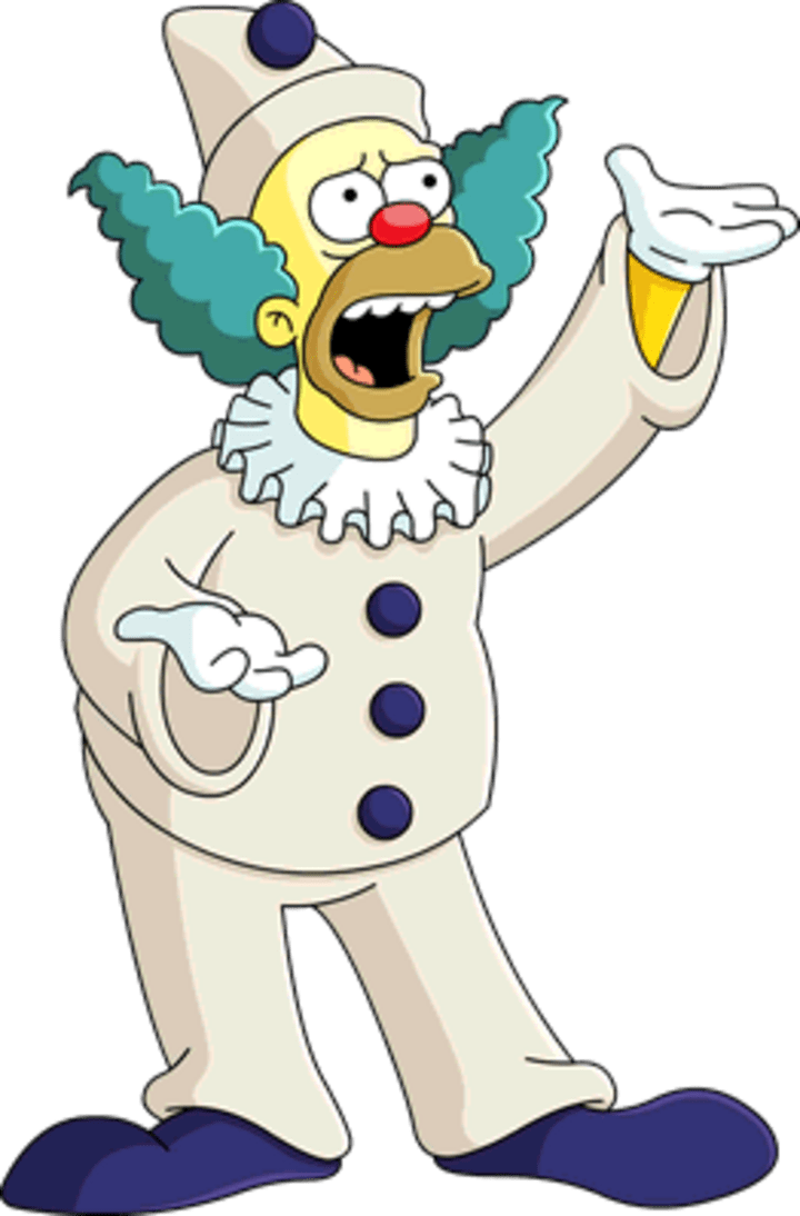 Krusty the clown clipart vector