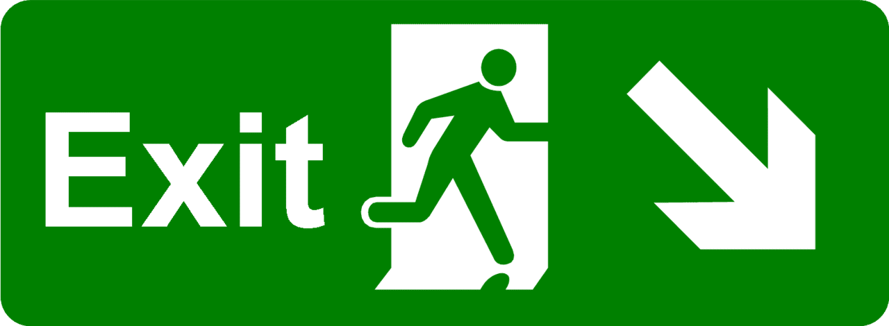 Safety exit sign green clipart background