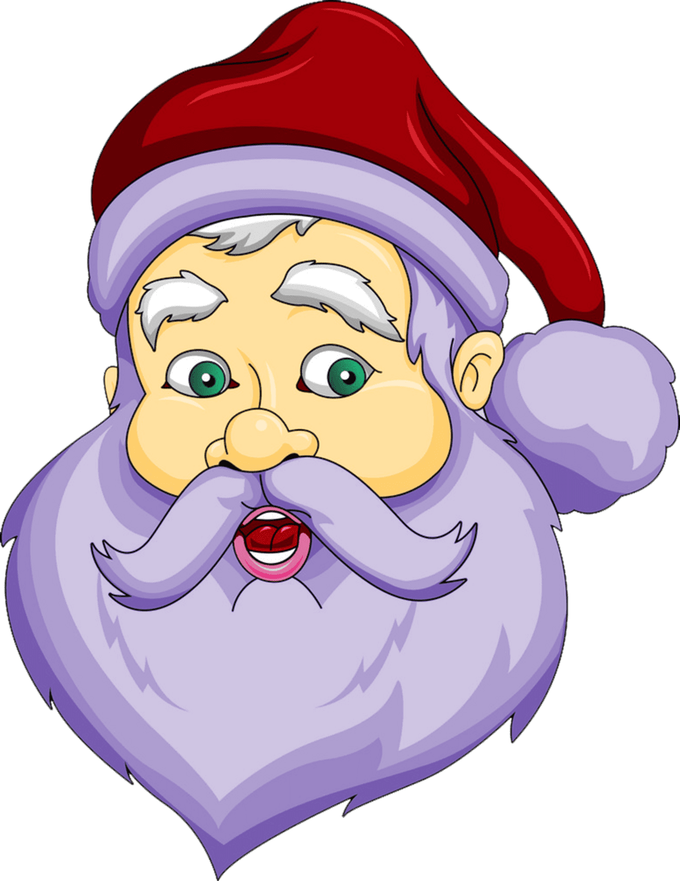 Santa claus confused face side view vector image clipart