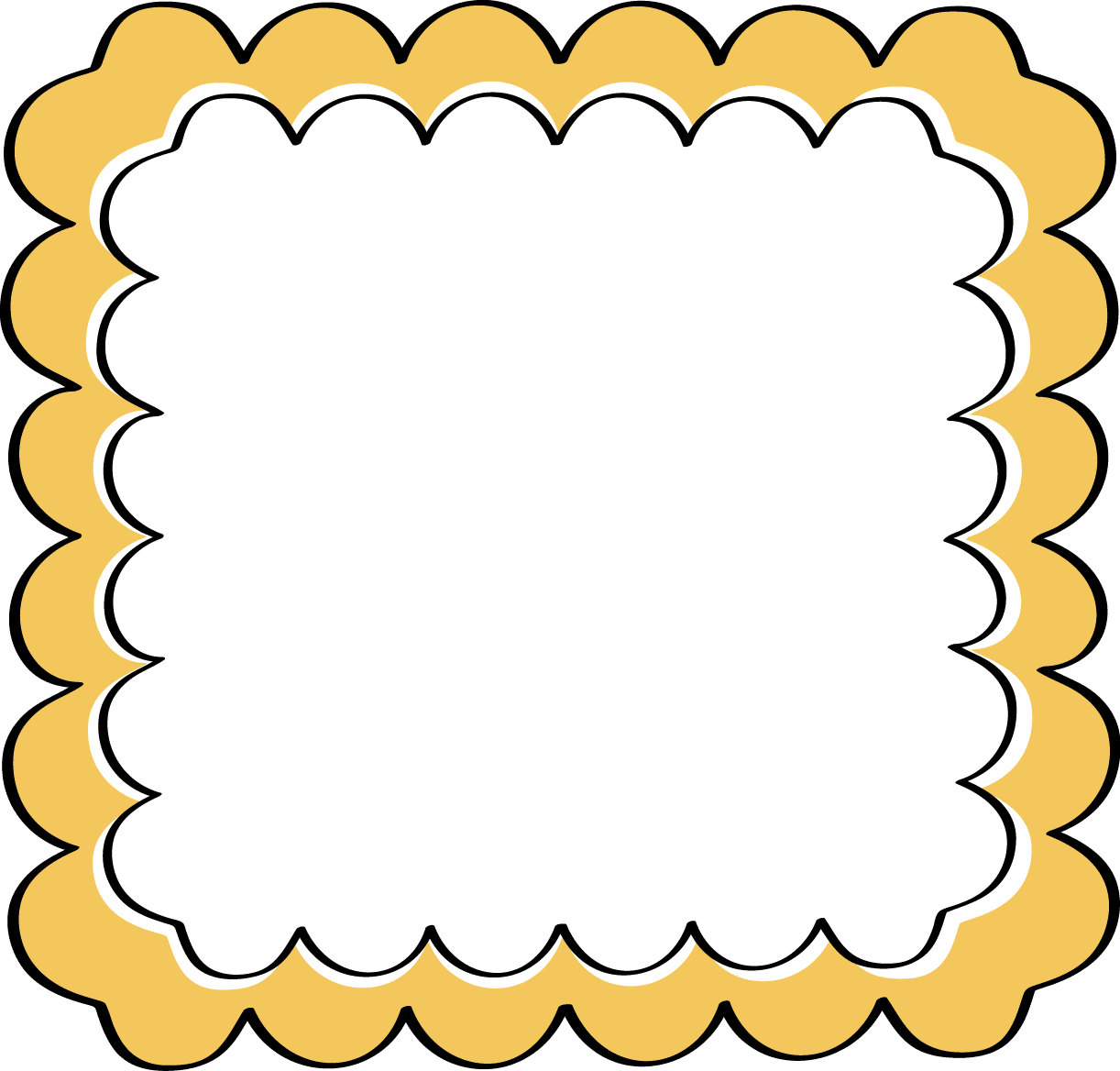 Yellow scalloped frame clipart picture