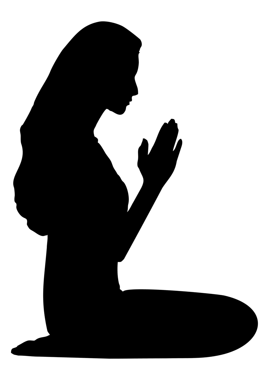 Praying hands mulher rezando silhueta clipart photo