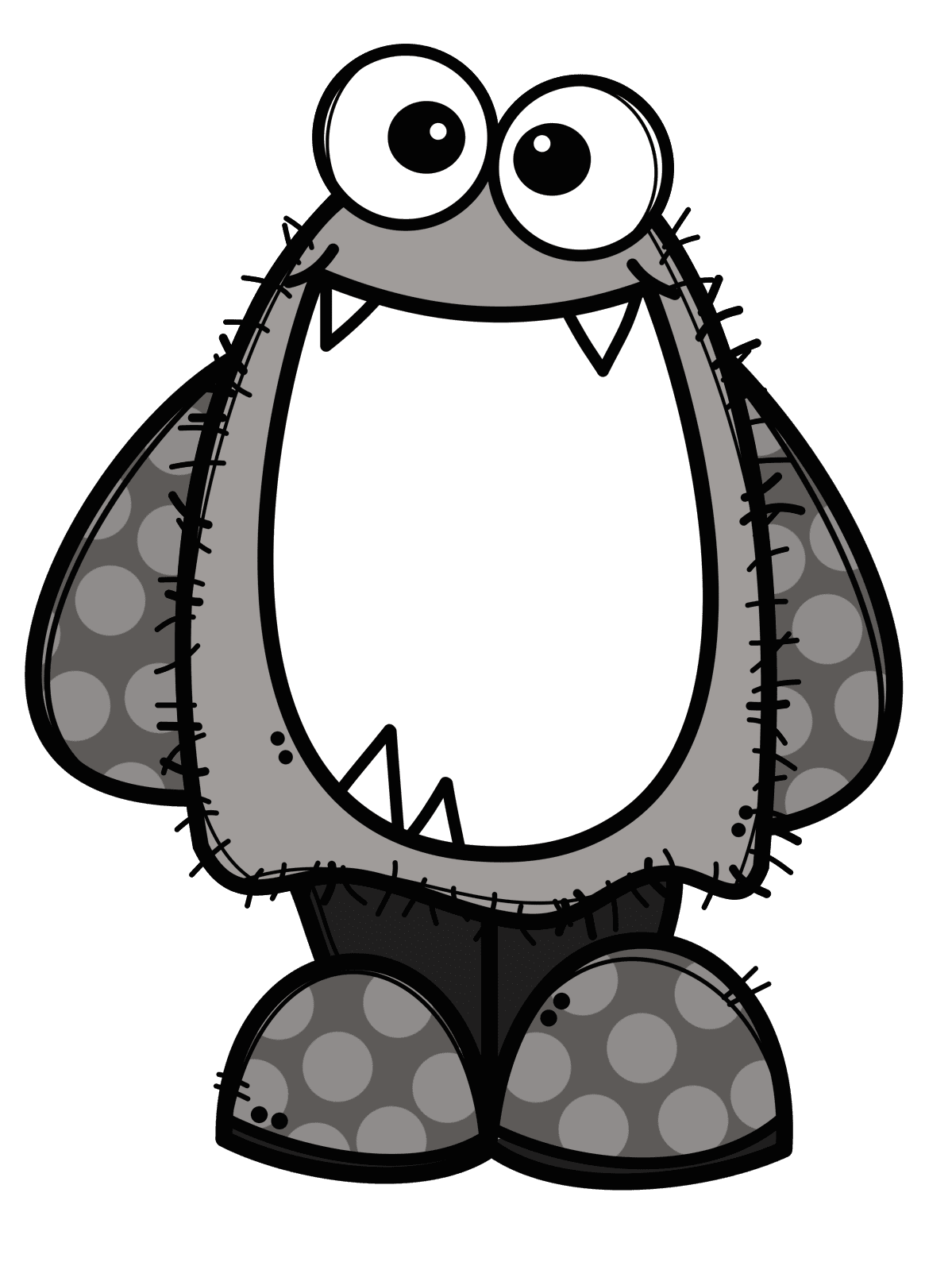 Monster pin page clipart clip art 6