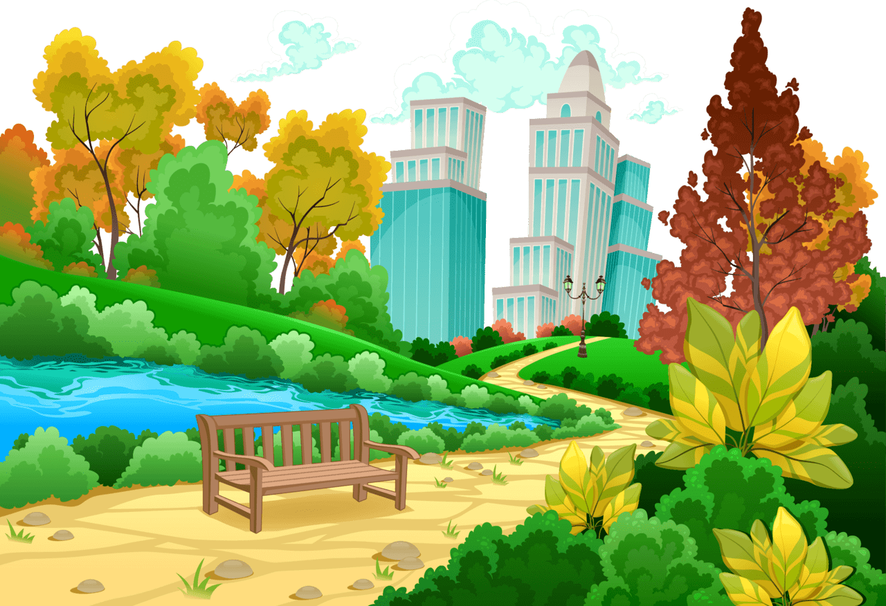 Park awesome cartoon scenery access clipart image