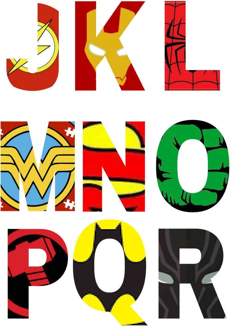 Superhero lettering printable party invitations alphabet letters clipart full size pinclipart logo