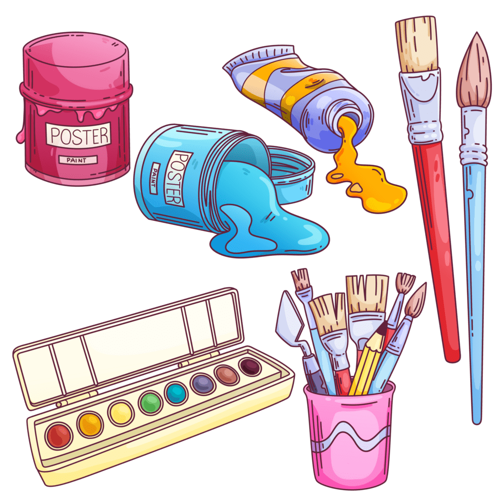 Artist paint clipart design transparent