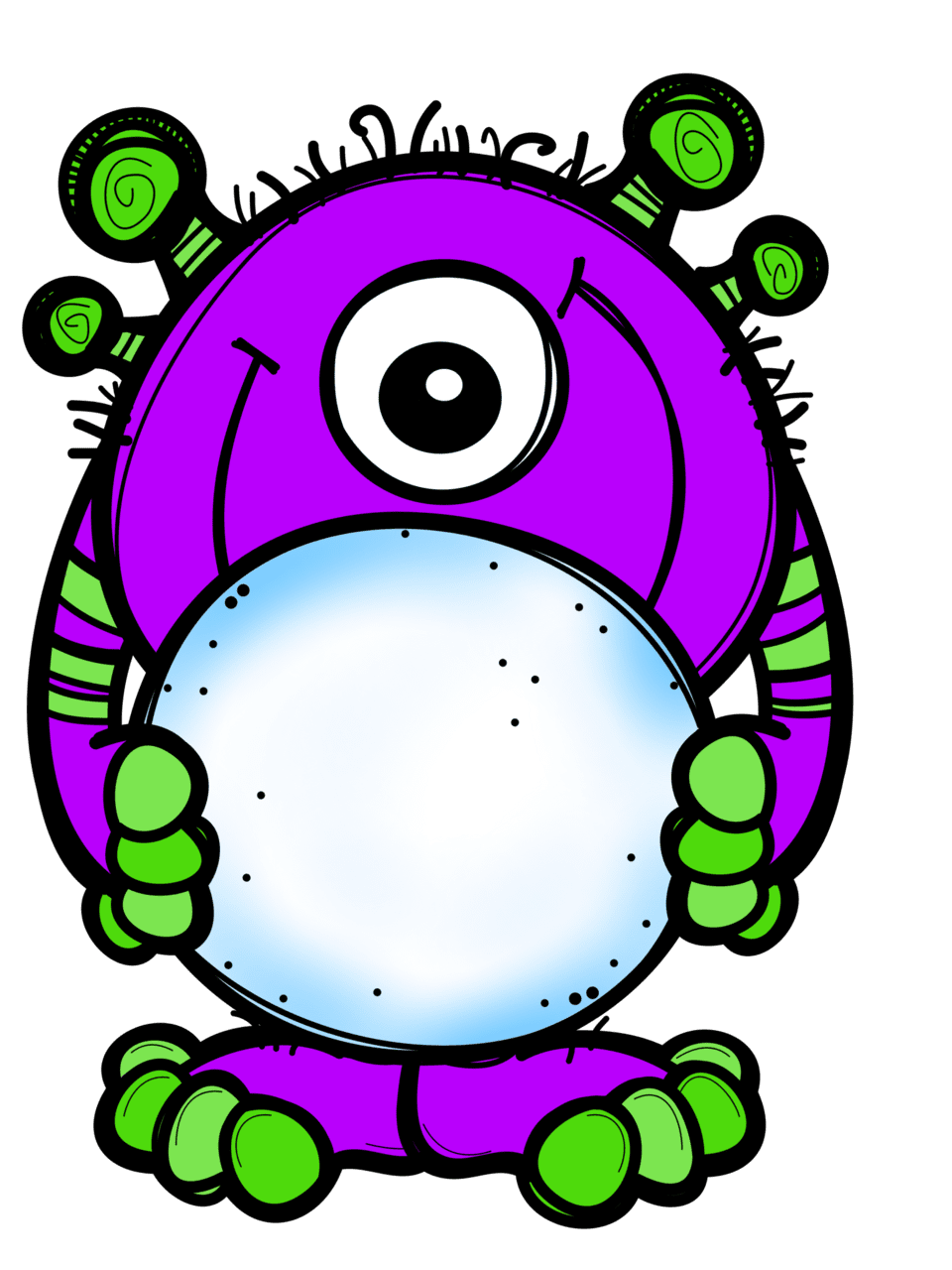 Monster pin page clipart clip art 3