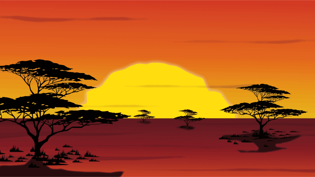 Savannah sunset cave clipart transparent