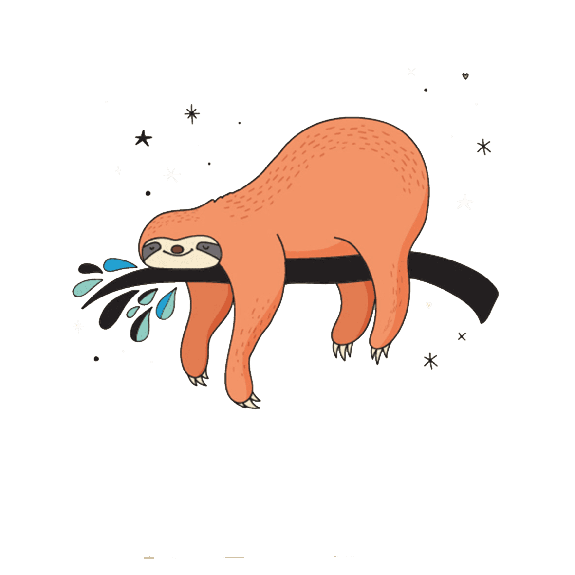 Sloth dicas anti procrastina clipart vector