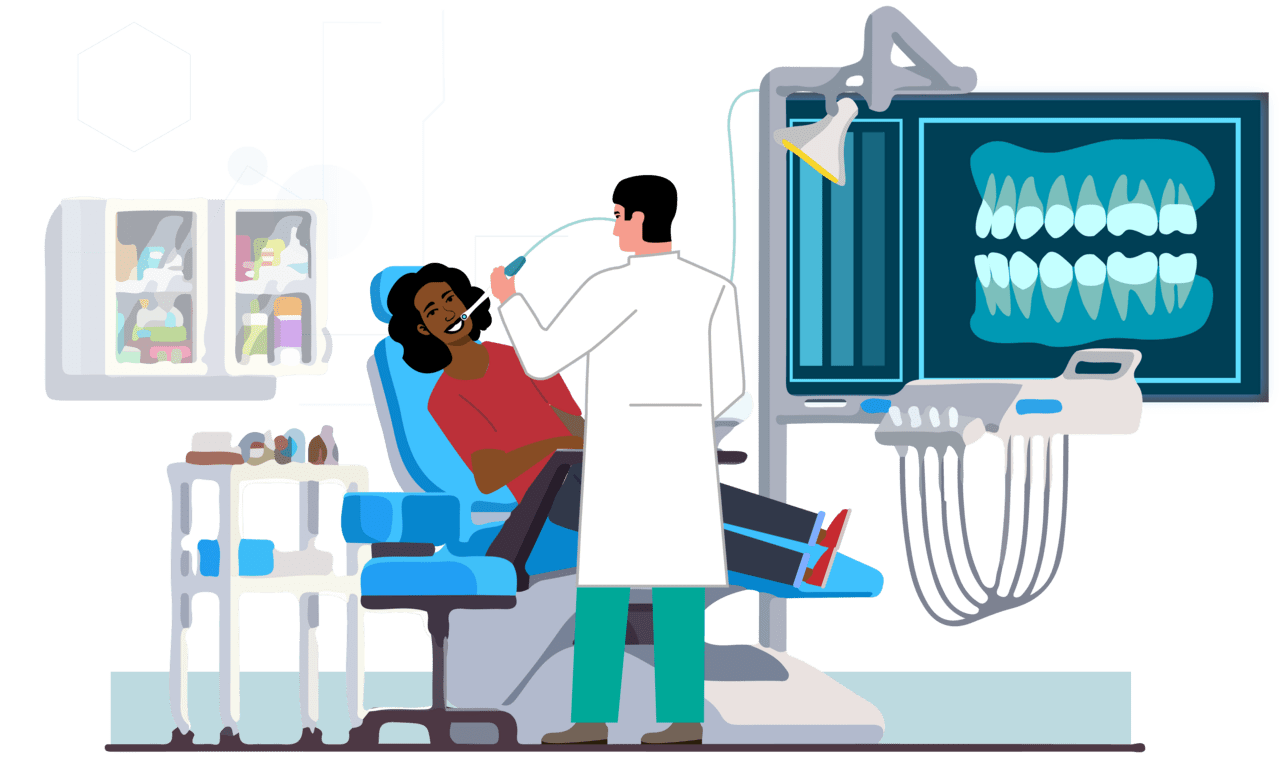 Dentist new technology in the dental office clipart photo