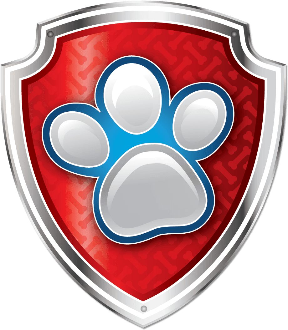 Paw print escudo de patrol badge image clipart