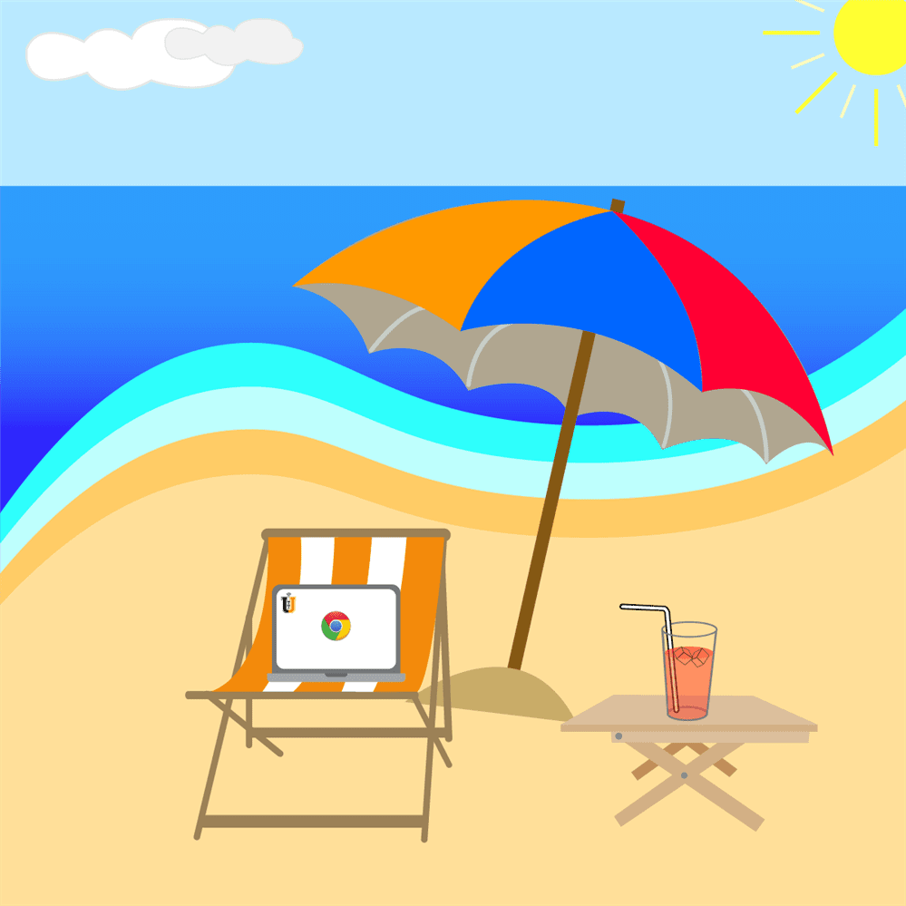 Summertime technology chromebook summer storage clipart image