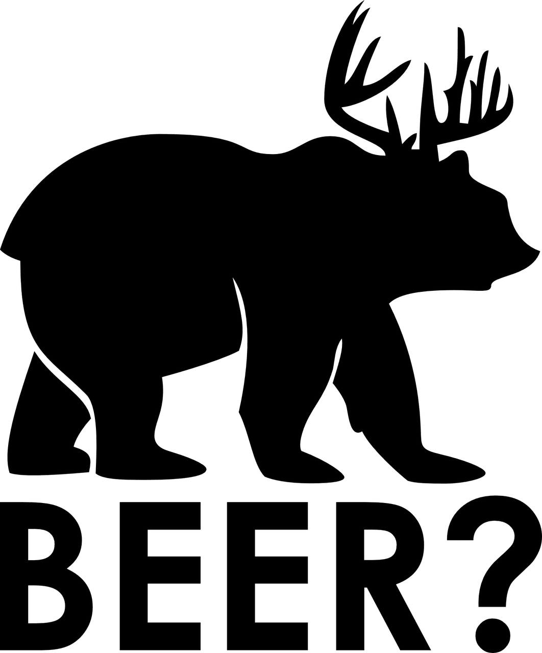 Bear beer moose antlers vector graphic clipart