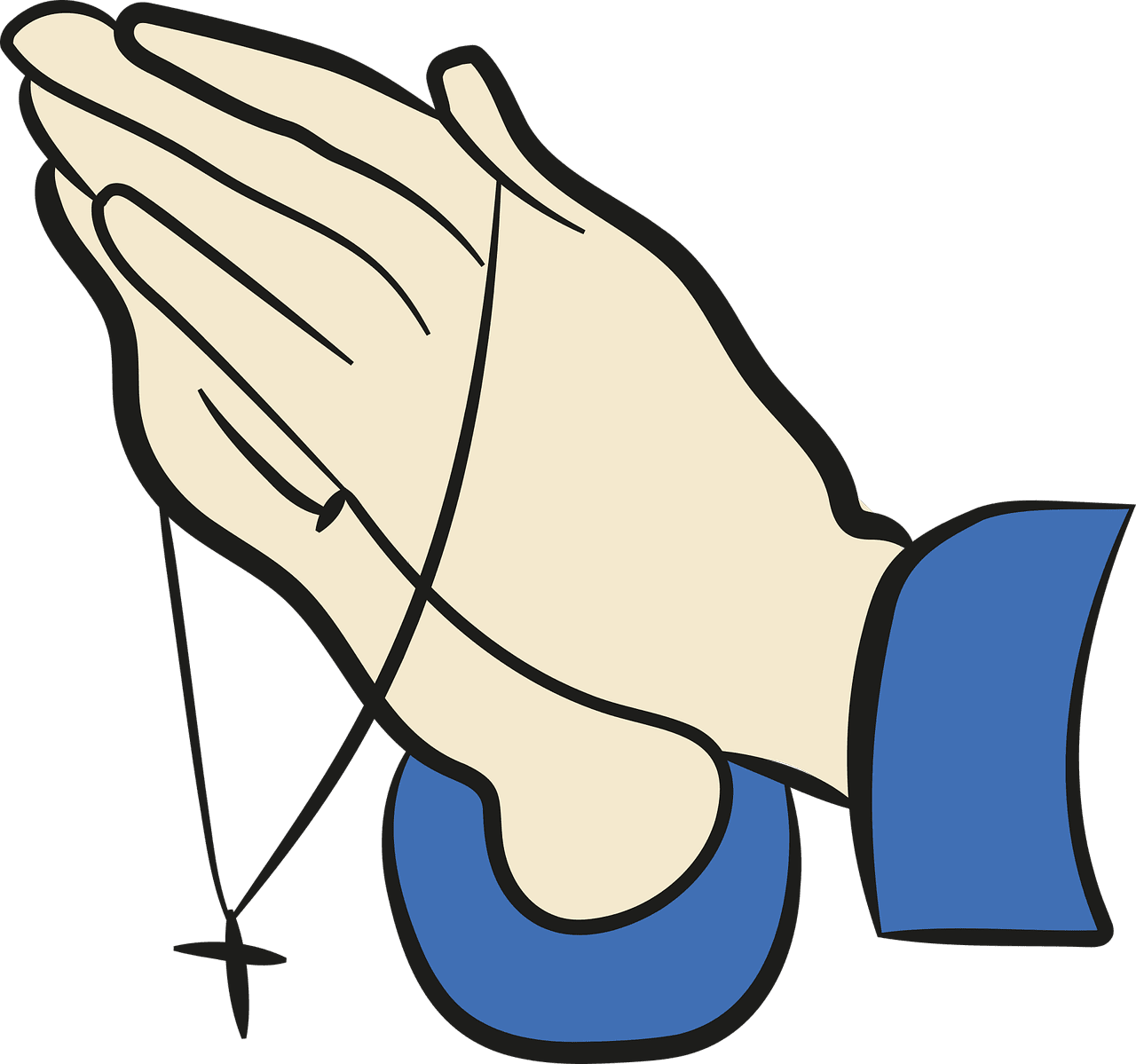 Praying hands folded pray vector graphic clipart