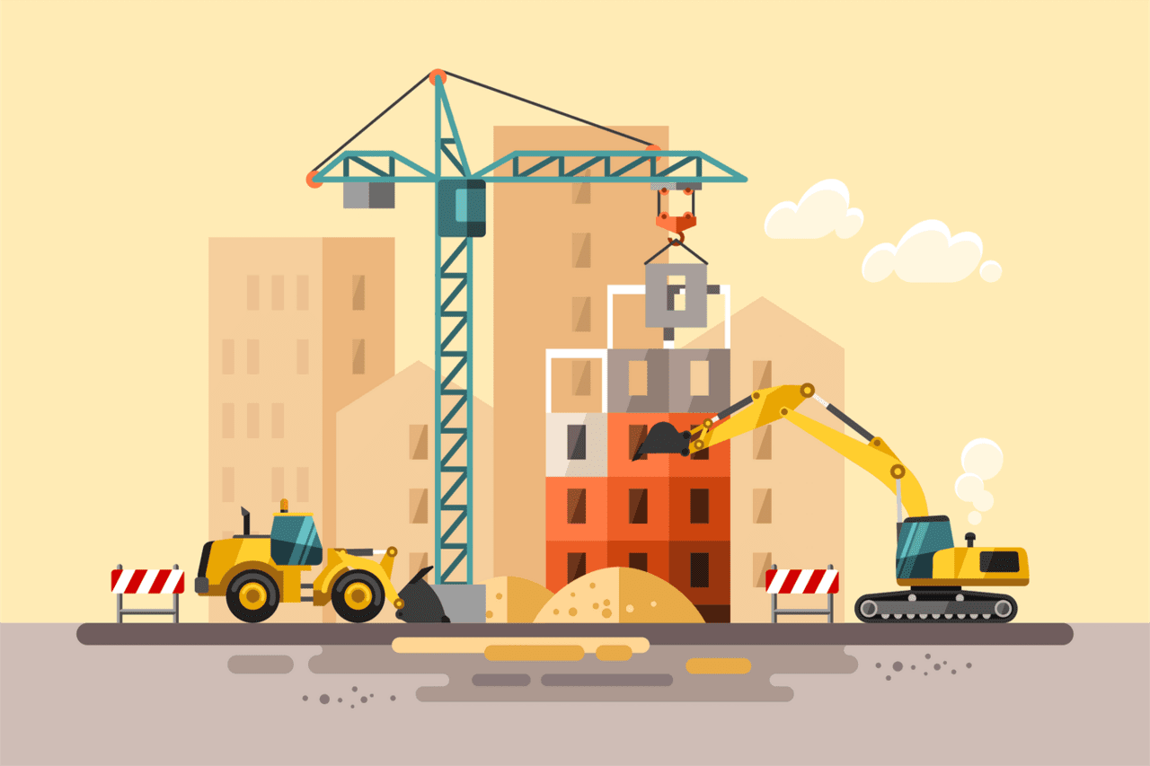 Construction site building house vector clipart