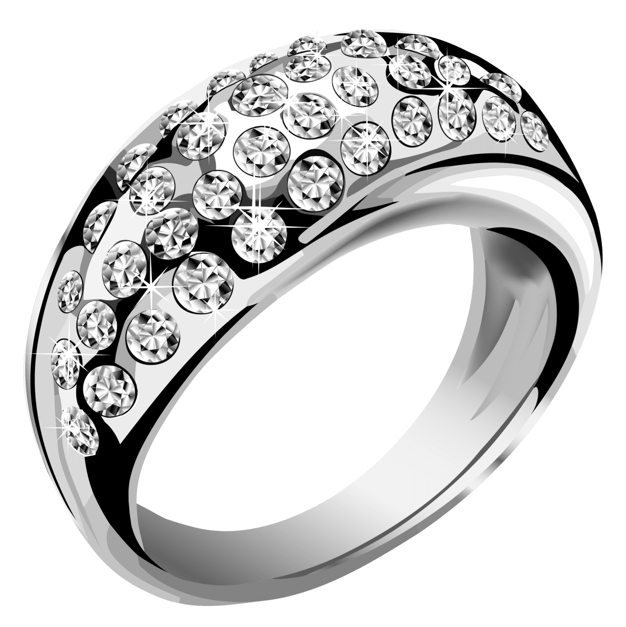 Silver ring with diamond clipart vector