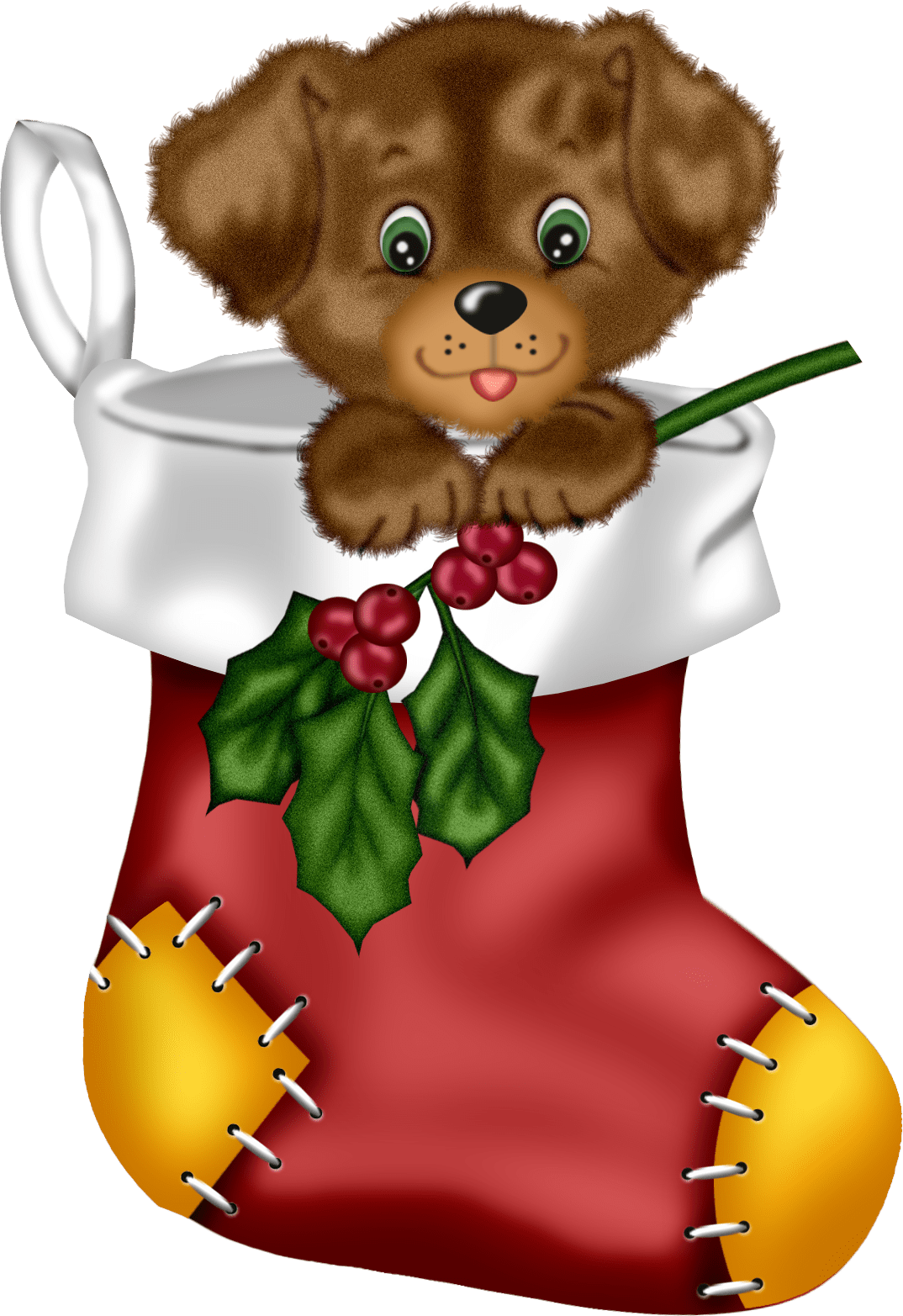 Christmas red with puppy clipart photo