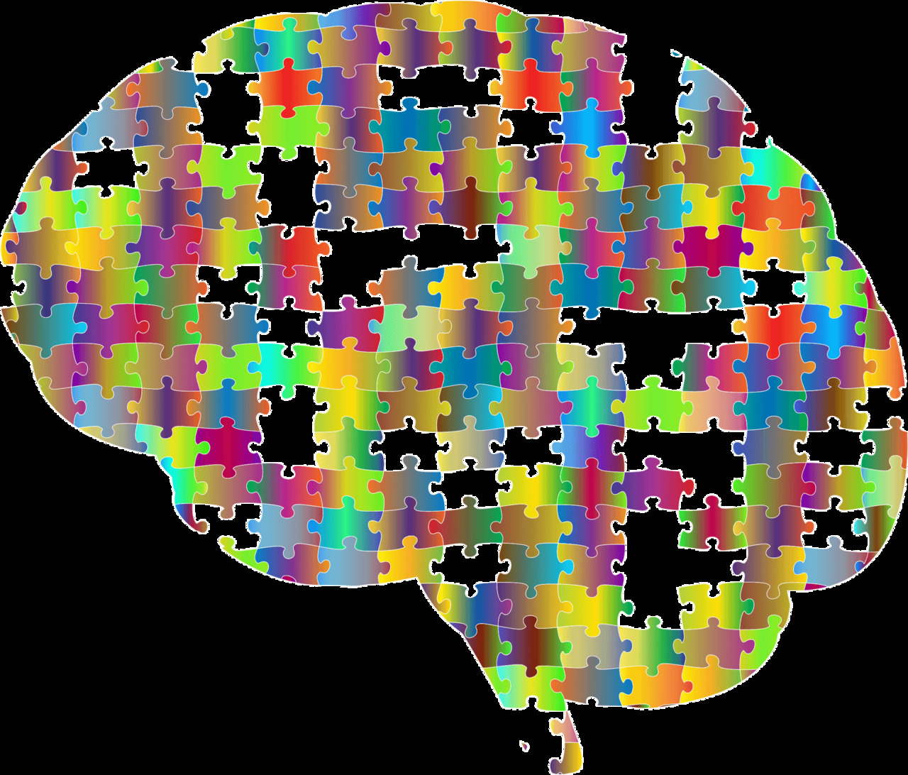 Colorful puzzle brain clipart clip art