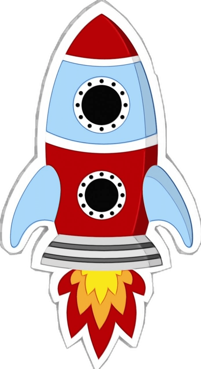 Rocket ship pin page clipart transparent