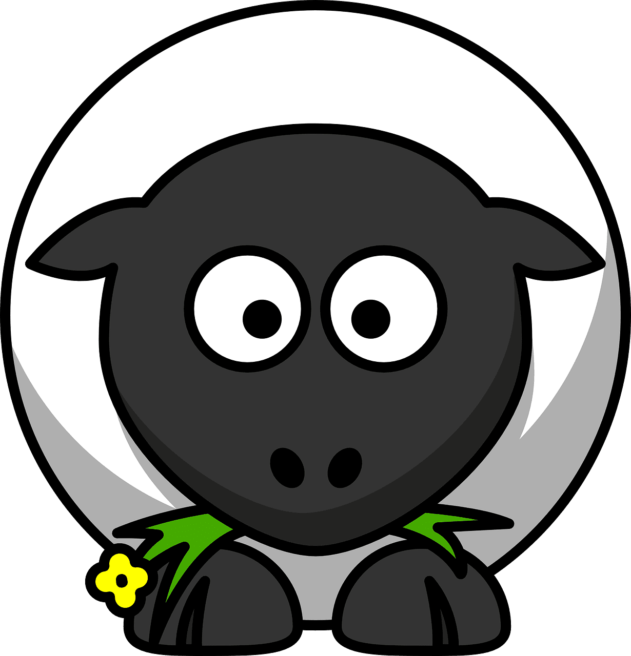 Lamb sheep round cartoon vector graphic clipart