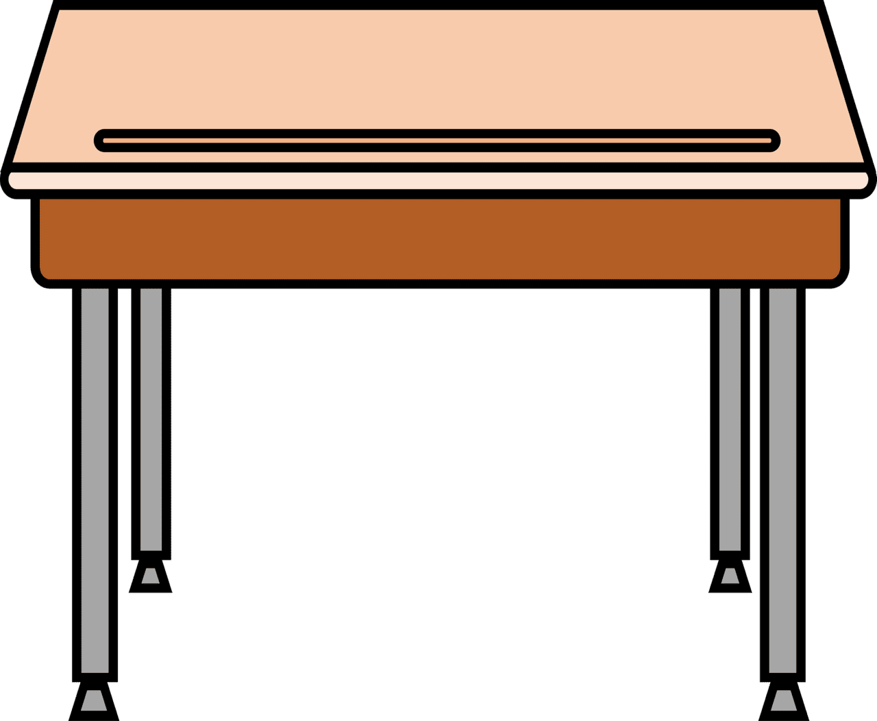 Table school desk with underside shelf vector clipart images