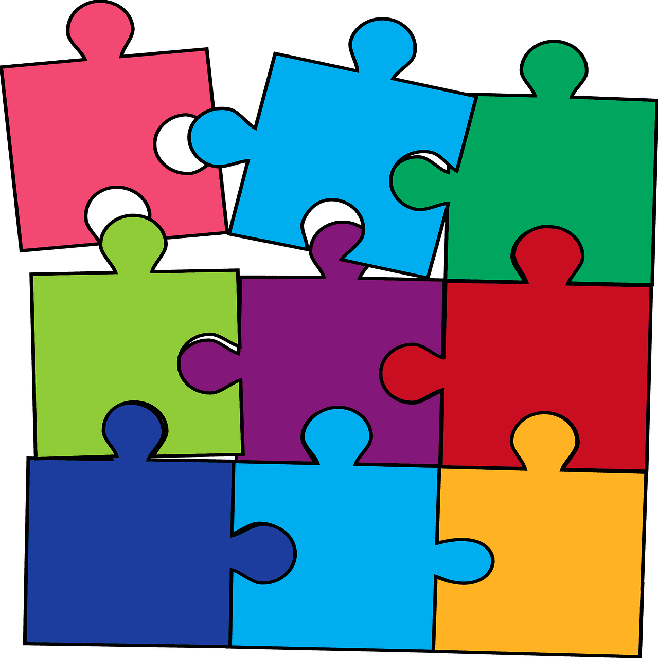 Puzzle vector clipart images