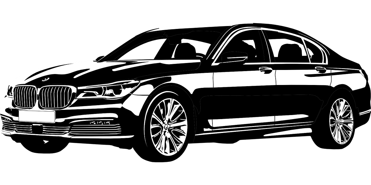 Race car bmw seventh series new vector graphic clipart