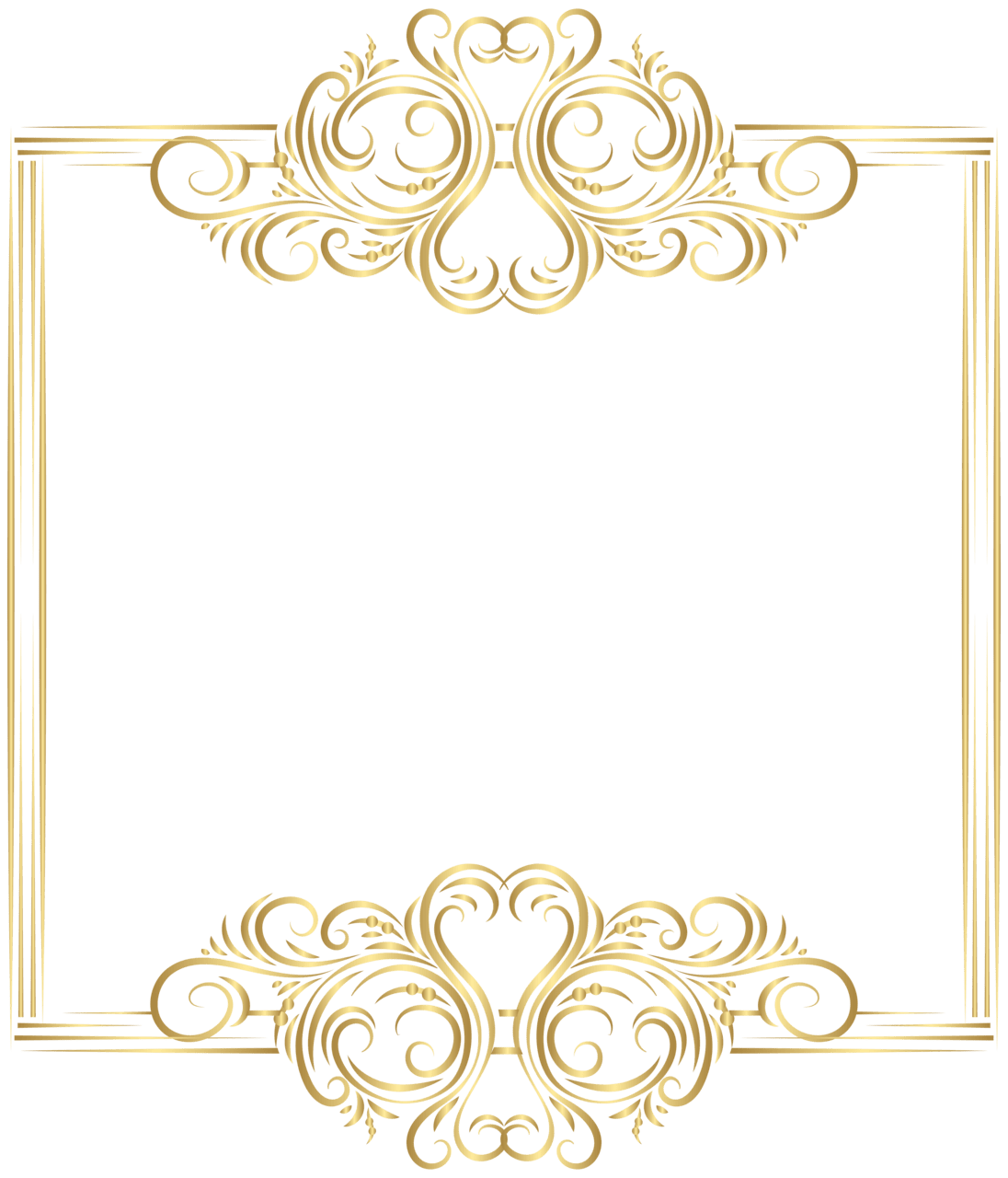 Picture frame gold border clipart