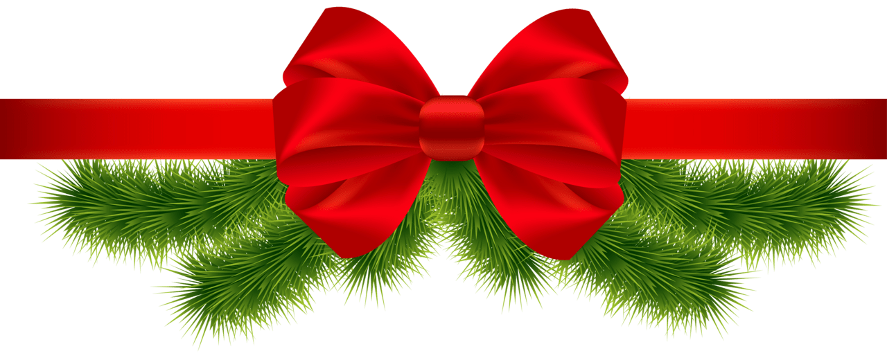 Christmas red ribbon clipart image