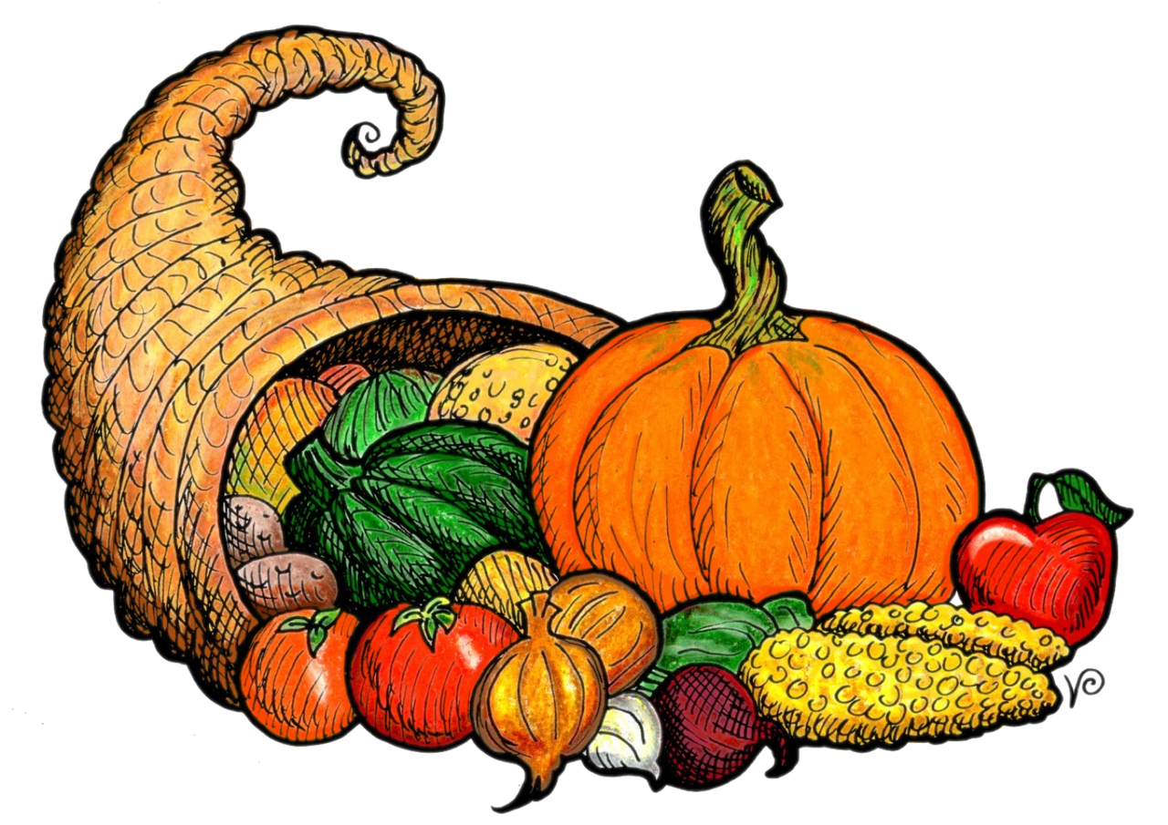 Cornucopia thanksgiving clipart logo