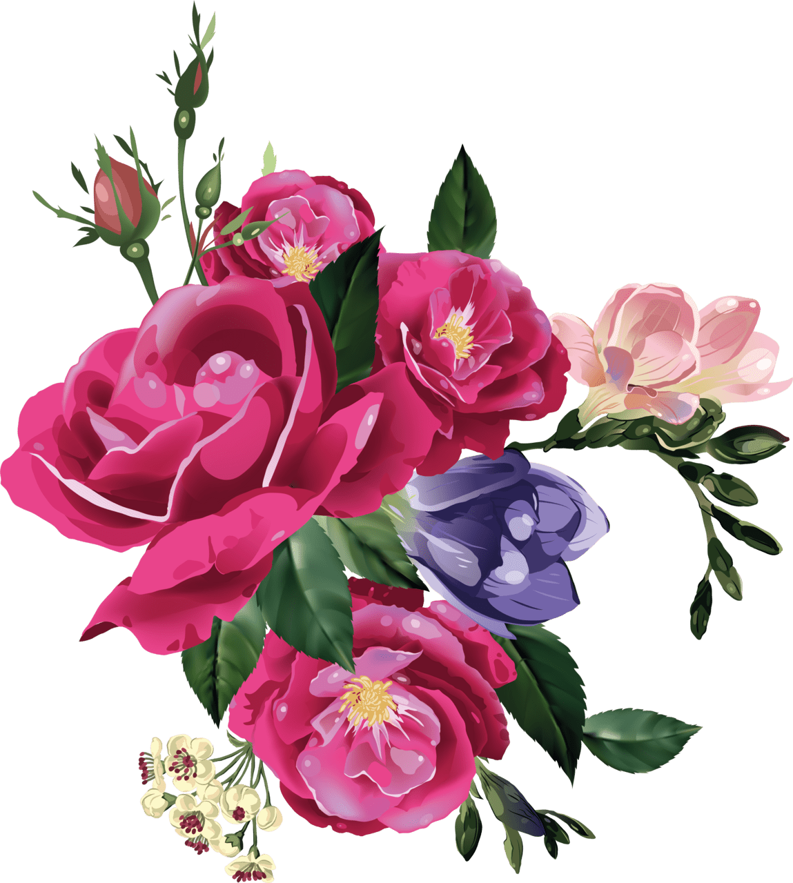 Flower bouquet pin page clipart free