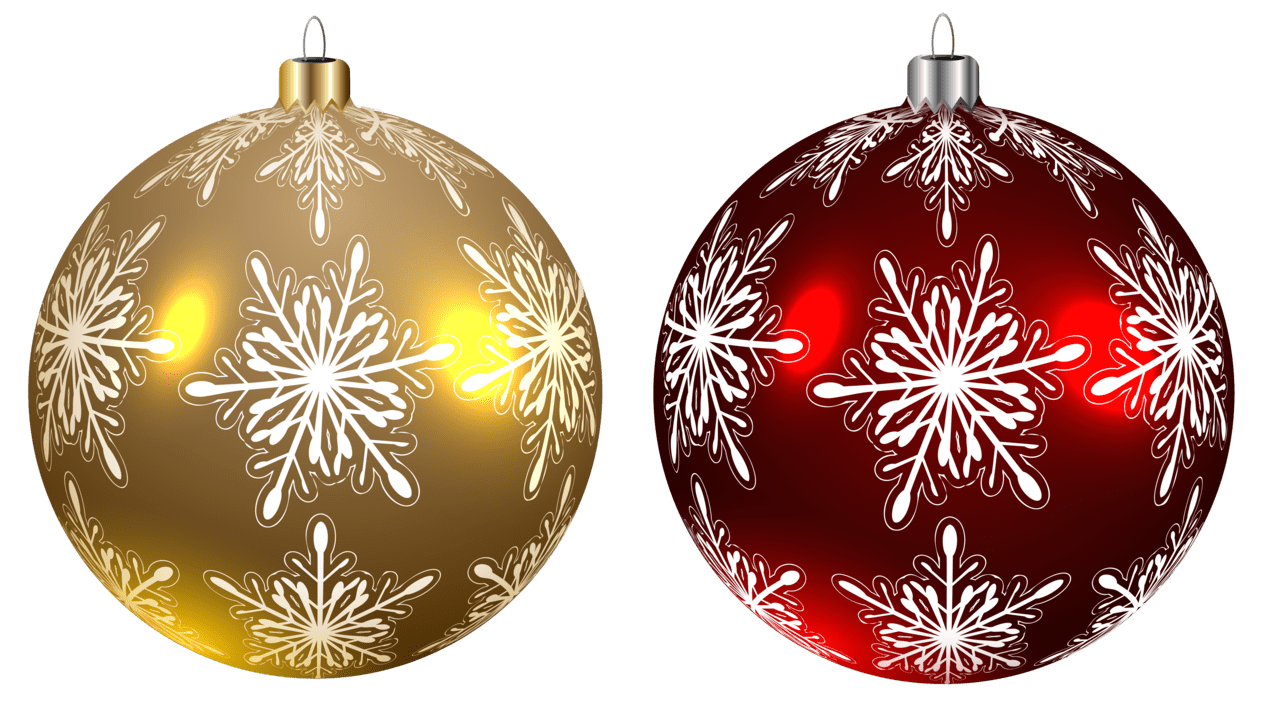 Christmas balls yellow and red clipart image