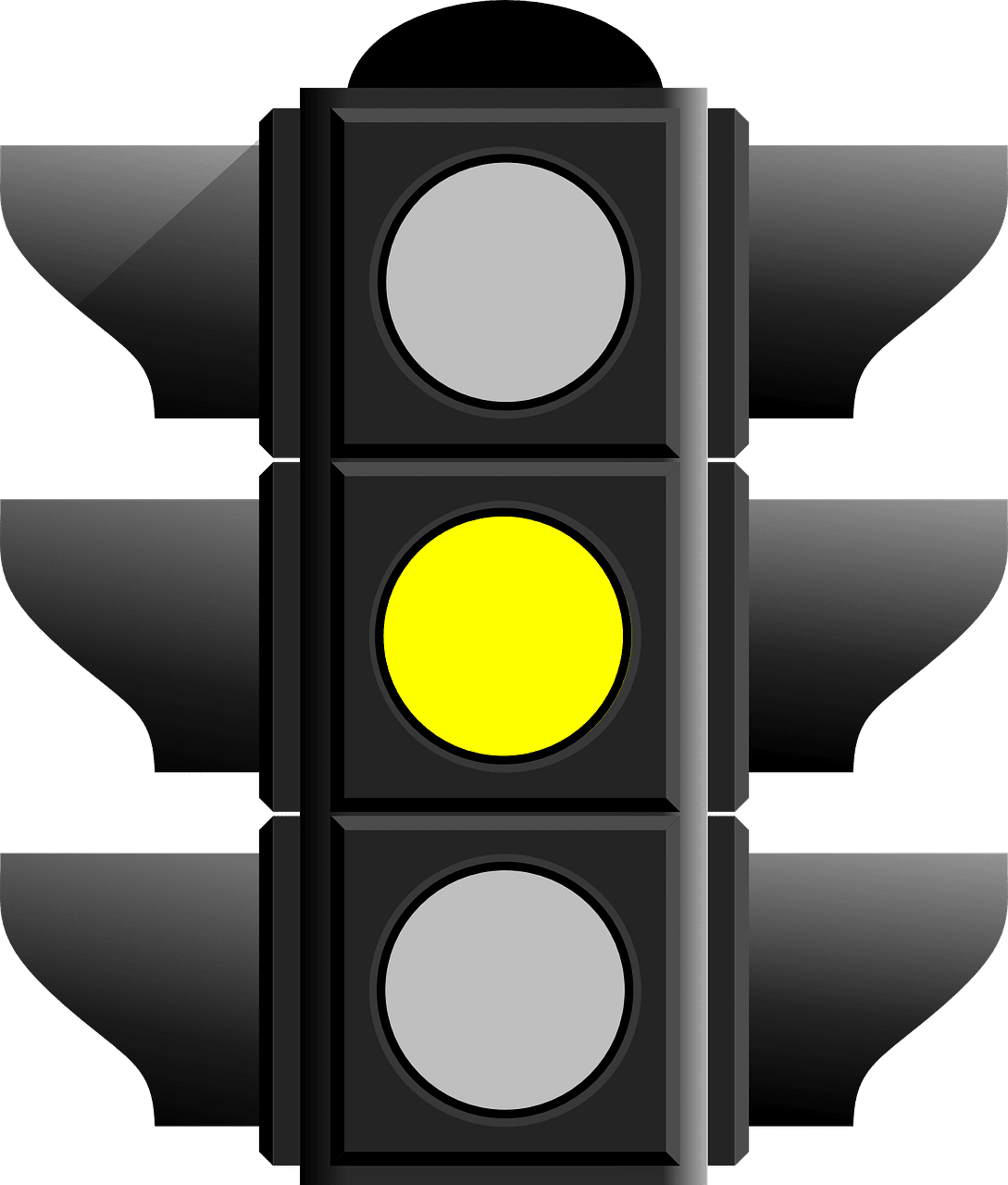 Traffic light yellow wait vector graphic clipart