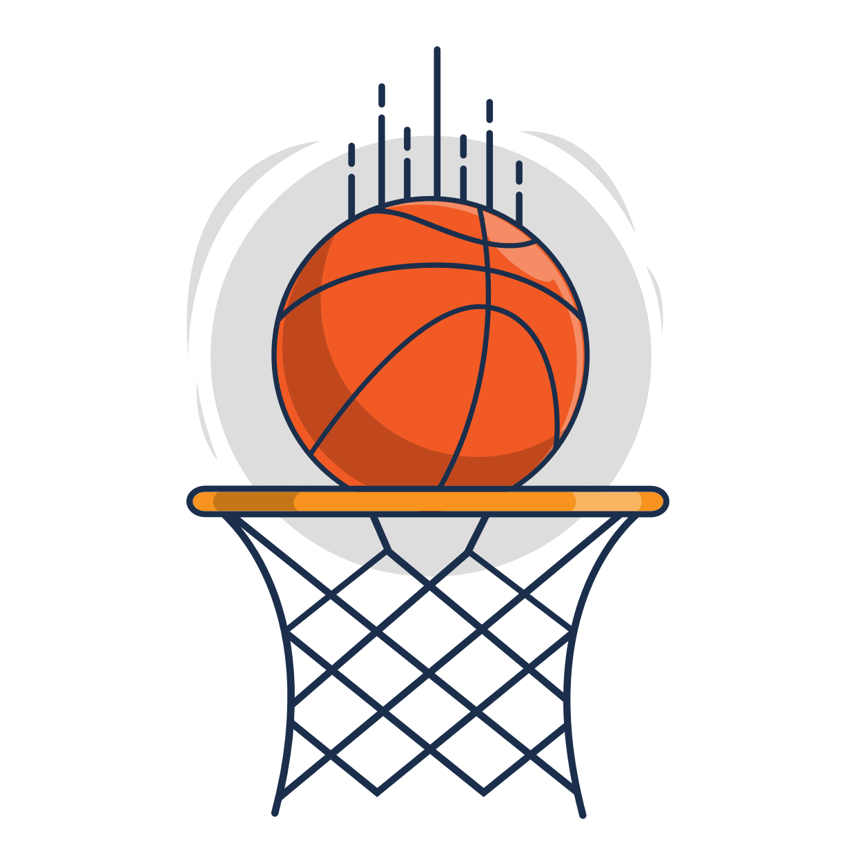 Basketball hoop going through clipart template square signs background