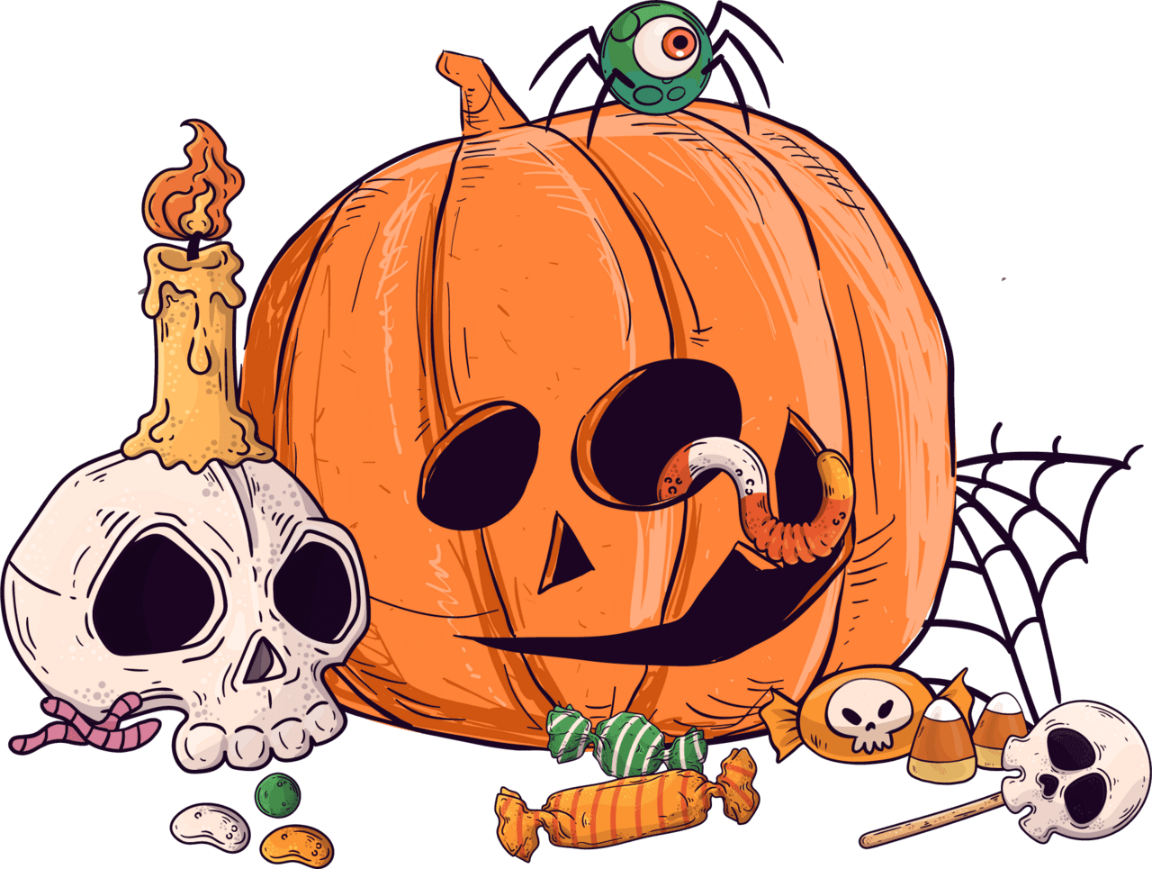 Halloween pumpkin scary party clipart background