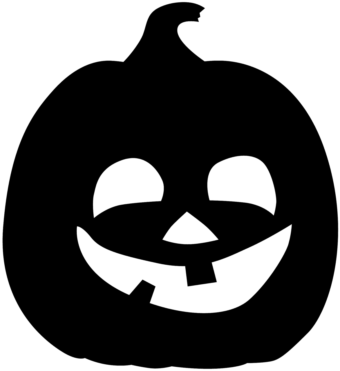 Pumpkin black and white halloween vector silhouettes clipart