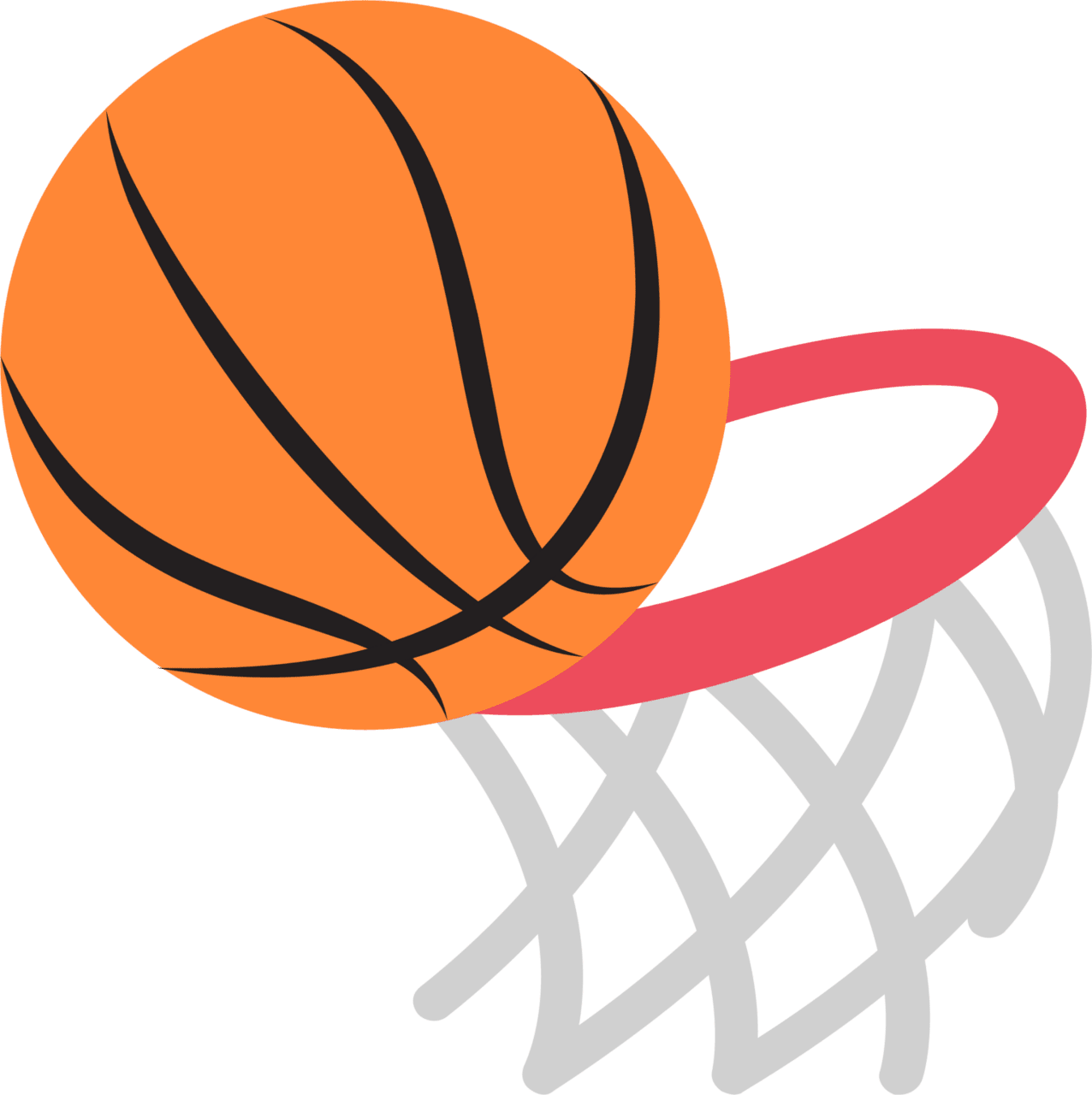 Basketball hoop and emoji for clipart photo