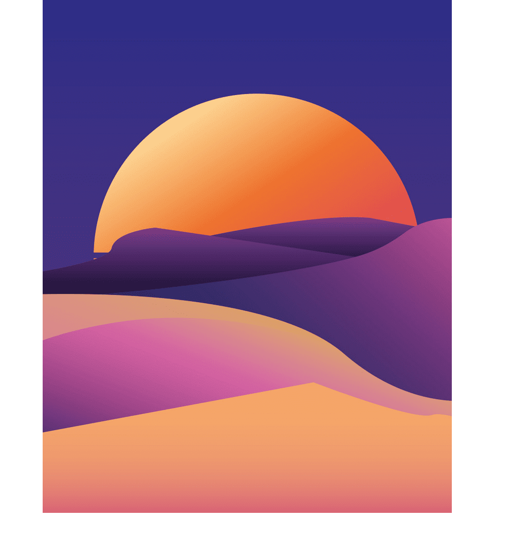 Cartoon sunset aesthetic clipart background