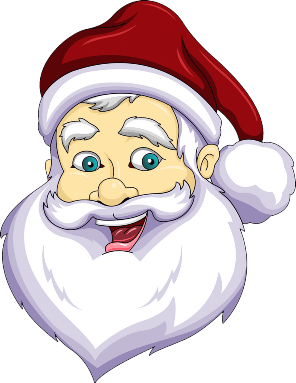 Father christmas hat happy santa claus head face view vector image clipart