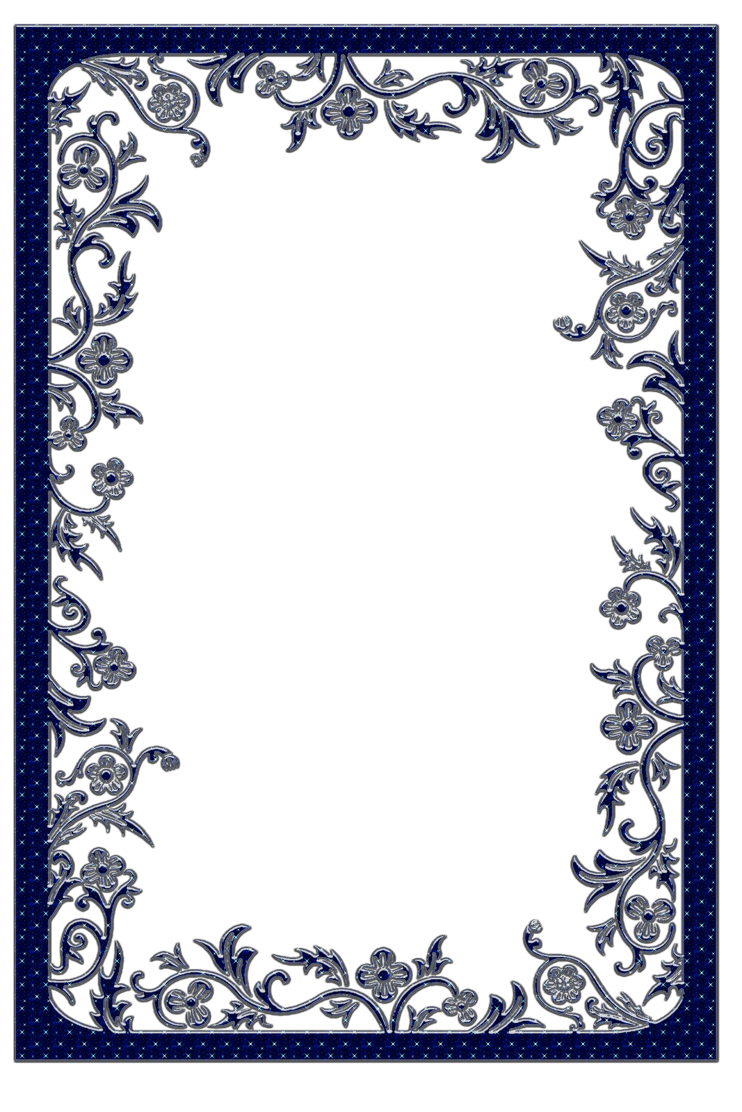 Picture frame large dark blue clipart