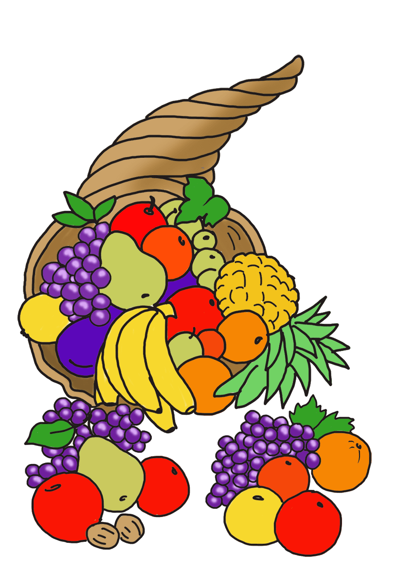 Cornucopia happy thanksgiving clipart vector