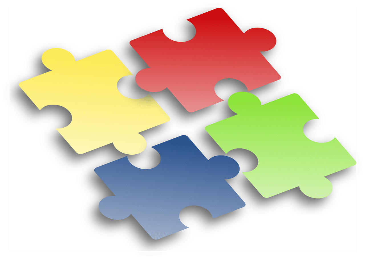 Jigsaw puzzle pieces vector graphic clipart