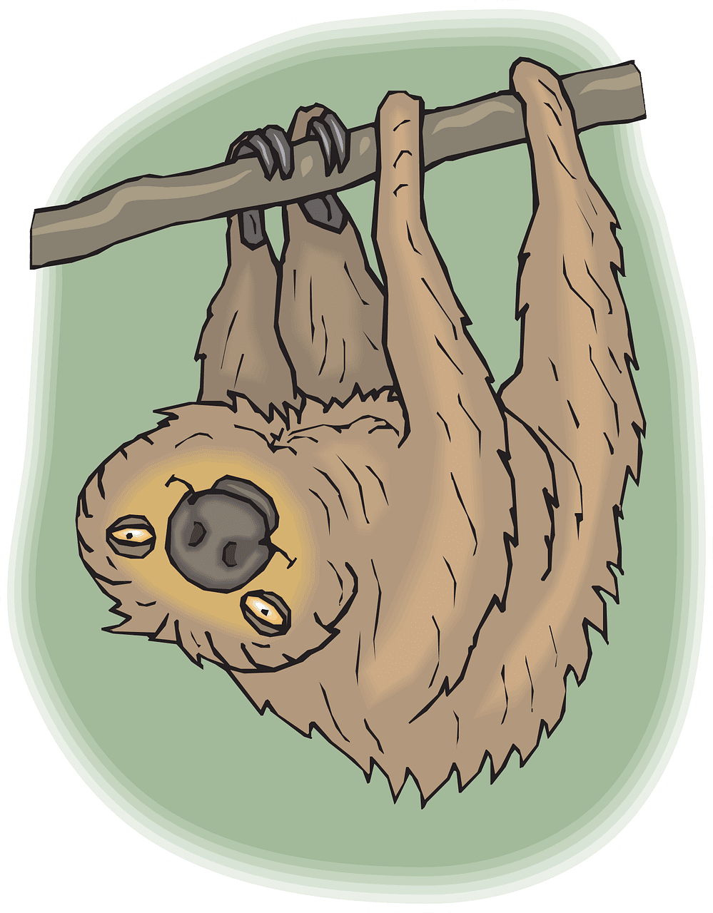 Sloth happy nature vector graphic clipart