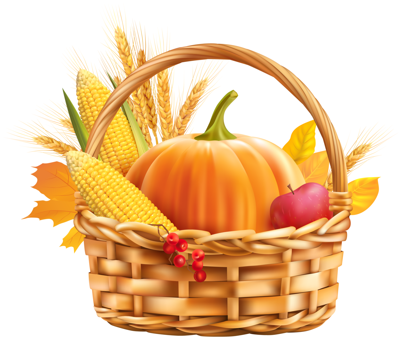 Picnic autumn harvest basket clipart image