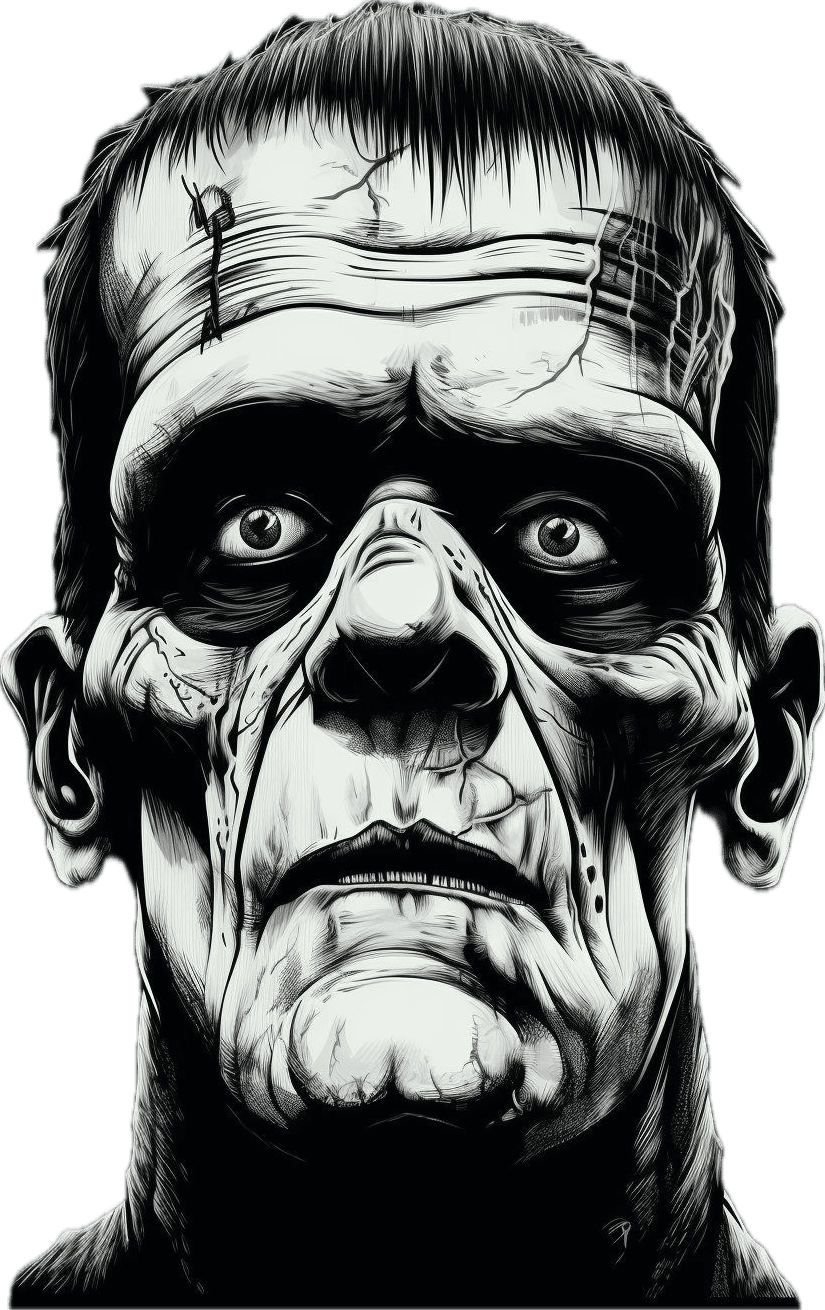 Frankenstein pin page clipart transparent