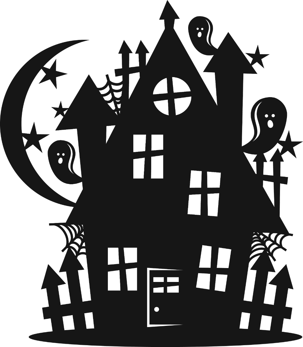 Haunted house pin page clipart clip art 3